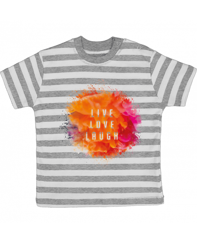 Tee-shirt bébé à rayures Live Love Laugh par Sonia Diao