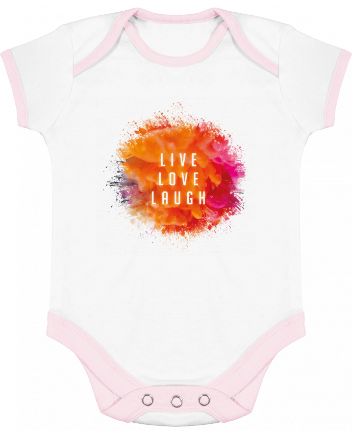 Body bébé manches contrastées Live Love Laugh par Sonia Diao