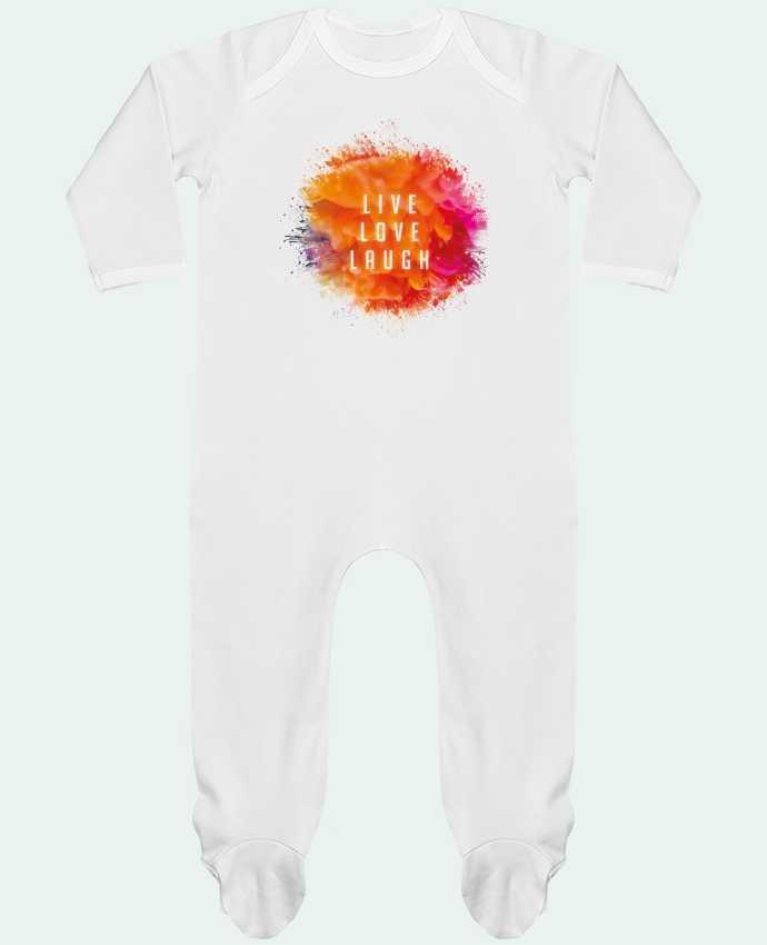 Baby Sleeper long sleeves Contrast Live Love Laugh by Sonia Diao