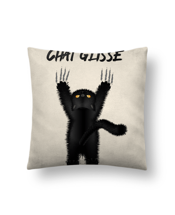 Cushion suede touch 45 x 45 cm Chat Glisse by Nathéo