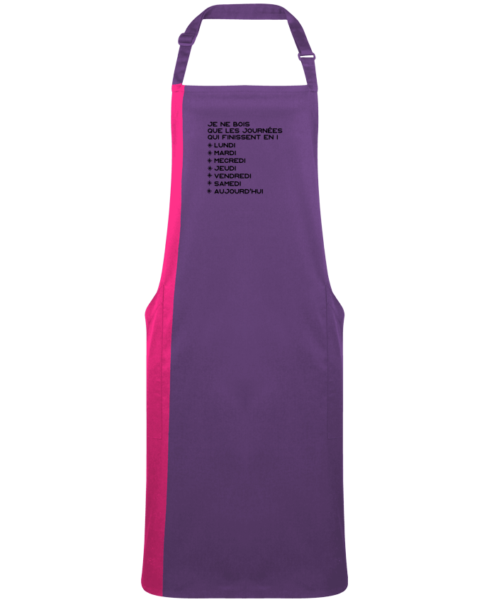 Tablier bicolore Les journées en i cadeau par  Original t-shirt