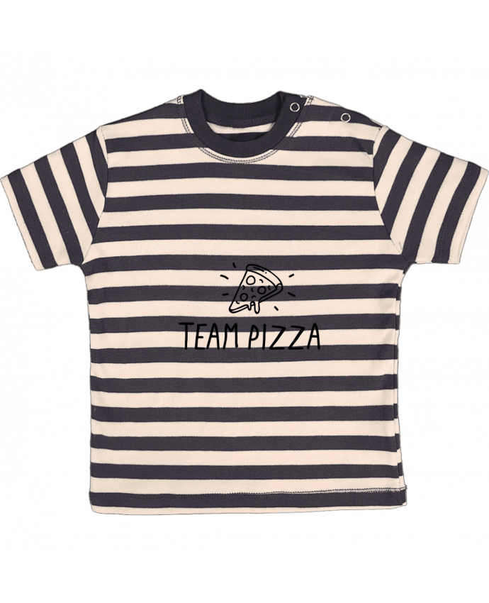 T-shirt baby with stripes Team pizza cadeau humour by Original t-shirt