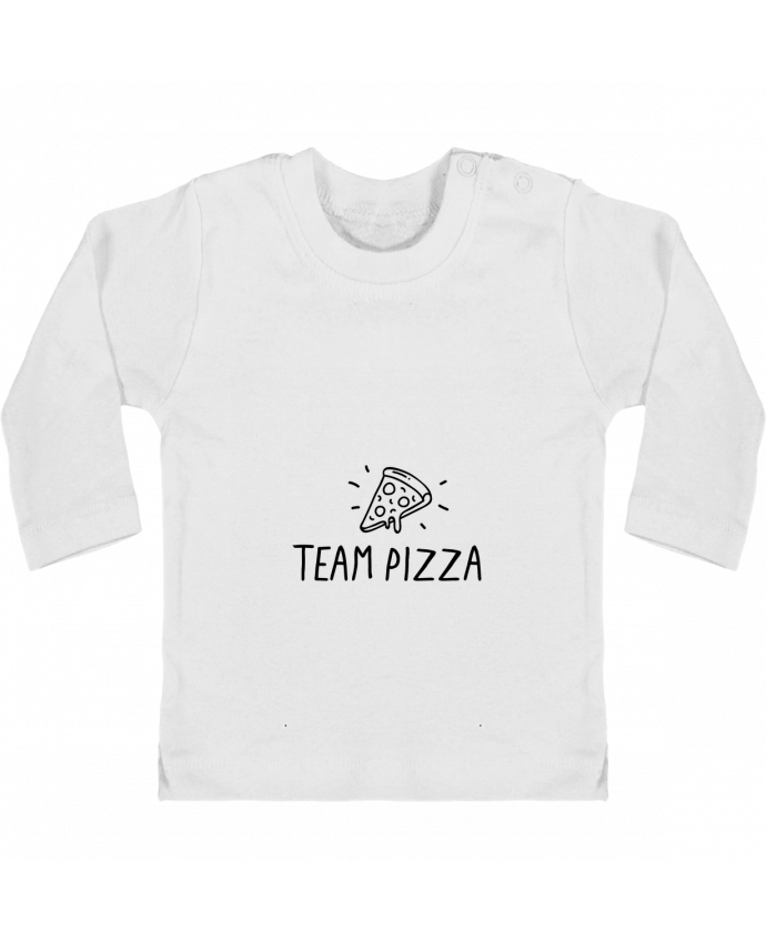 Camiseta Bebé Manga Larga con Botones  Team pizza cadeau humour manches longues du designer Original t-shirt