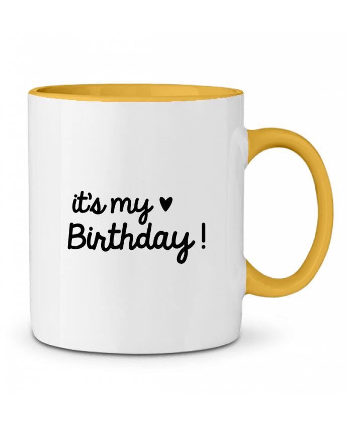 Taza Cerámica Bicolor it's my birthday cadeau Original t-shirt