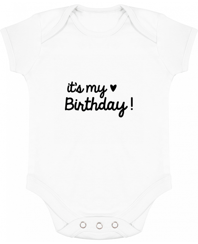 Body bébé manches contrastées it's my birthday cadeau par Original t-shirt