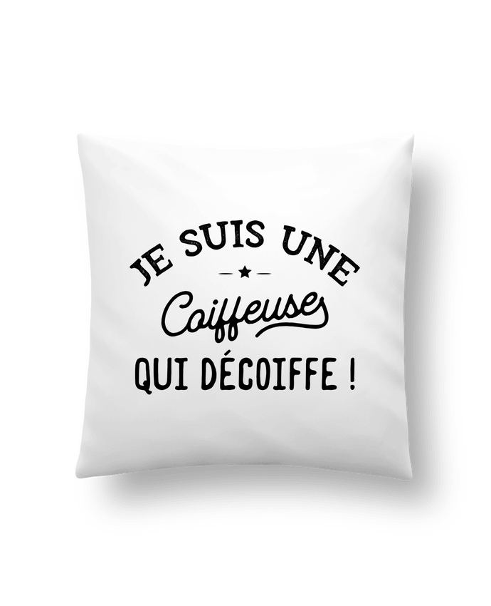 Cushion synthetic soft 45 x 45 cm Une coiffeuse décoiffe cadeau by Original t-shirt