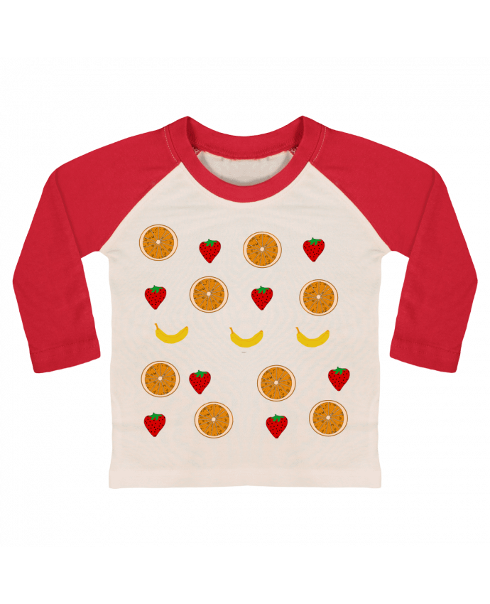 T-shirt baby Baseball long sleeve Fruits by Paalapaa