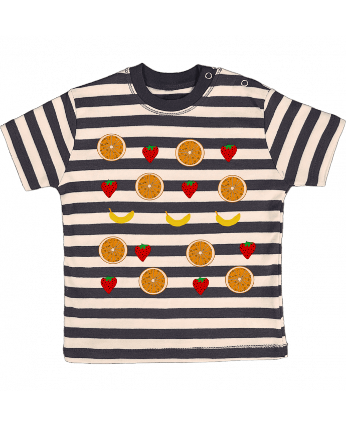 T-shirt baby with stripes Fruits by Paalapaa