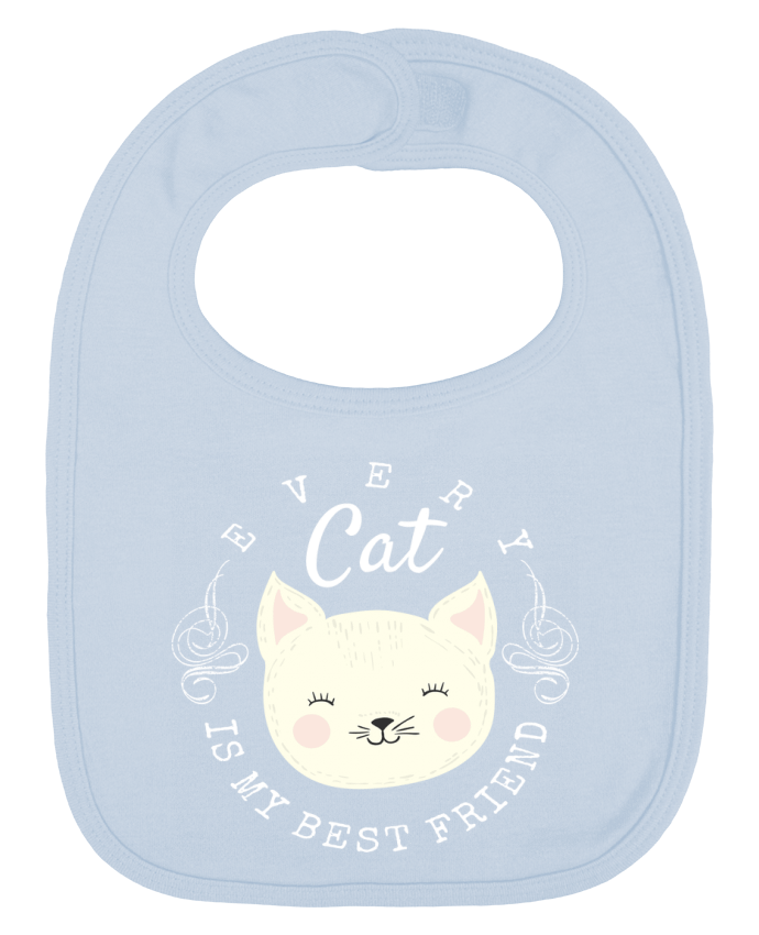 Bavoir bébé uni every cat is my best friend par socrate92