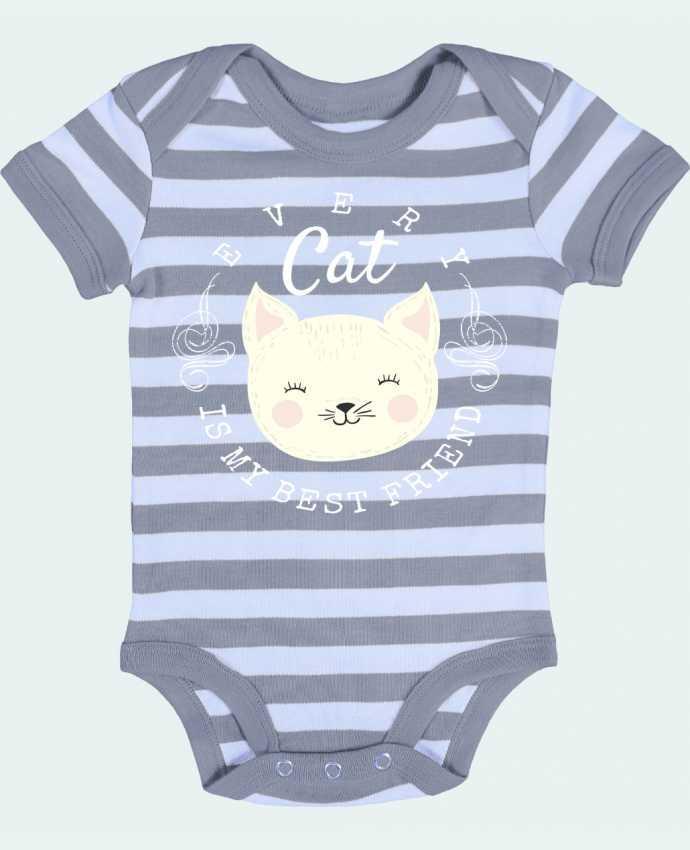 Baby Body striped every cat is my best friend - livelongdesign