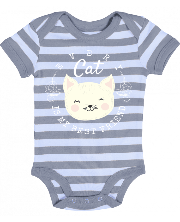 Baby Body striped every cat is my best friend - livelongdesign