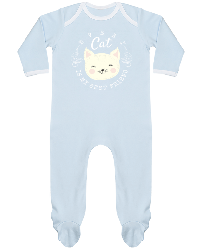 Baby Sleeper long sleeves Contrast every cat is my best friend by livelongdesign