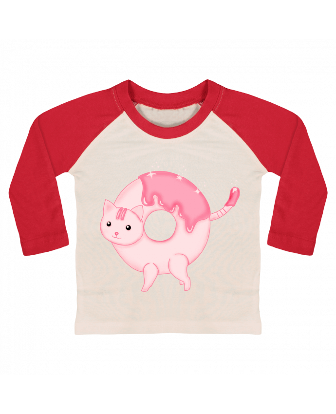 Camiseta Bebé Béisbol Manga Larga Tasty Donut Cat por Thesoulofthedevil