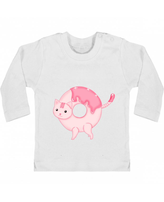 Baby T-shirt with press-studs long sleeve Tasty Donut Cat manches longues du designer Thesoulofthedevil