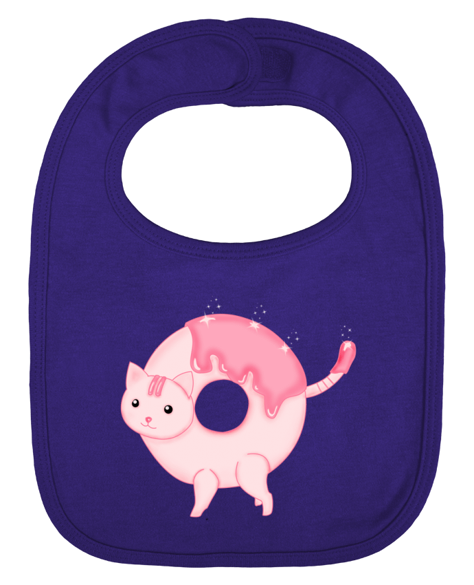 Baby Bib plain and contrast Tasty Donut Cat by Thesoulofthedevil