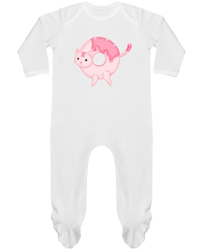 Baby Sleeper long sleeves Contrast Tasty Donut Cat by Thesoulofthedevil
