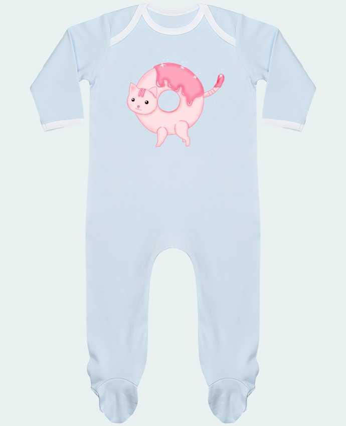 Baby Sleeper long sleeves Contrast Tasty Donut Cat by Thesoulofthedevil