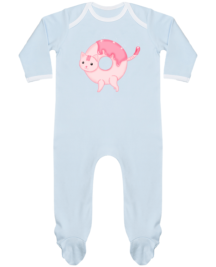 Baby Sleeper long sleeves Contrast Tasty Donut Cat by Thesoulofthedevil
