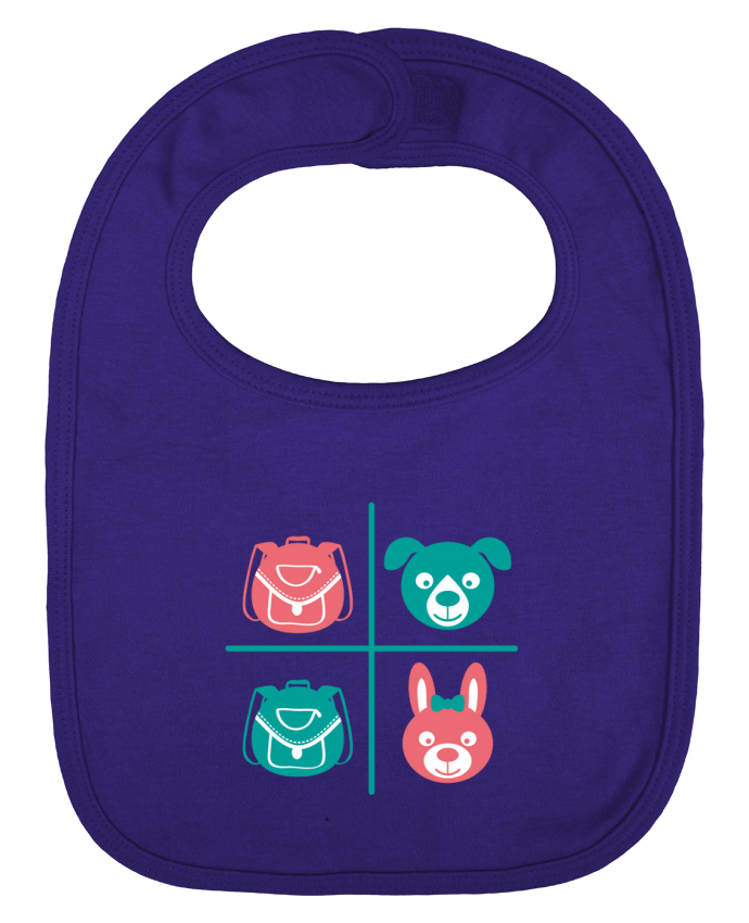 Baby Bib plain and contrast school kids by TEYTO