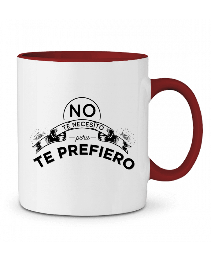 Mug bicolore No te necesito amor Pascualina 