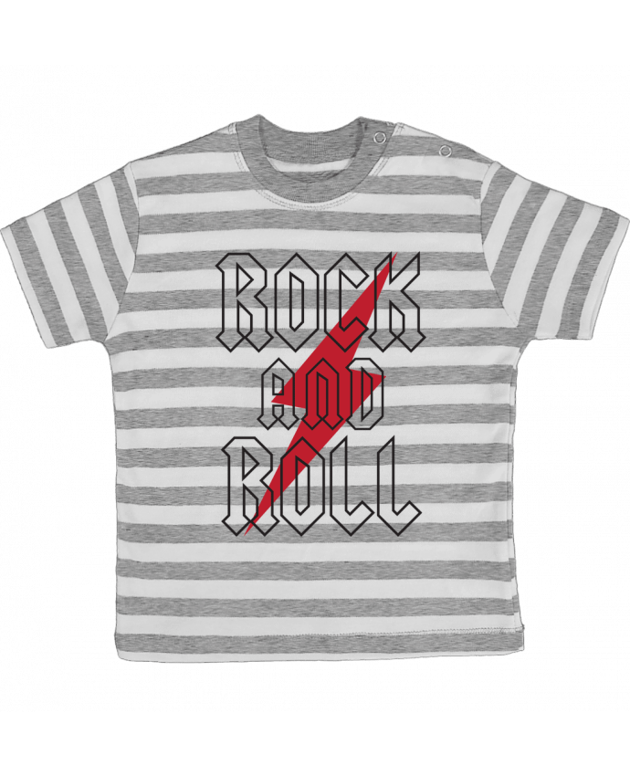 Camiseta Bebé a Rayas Rock And Roll por Freeyourshirt.com