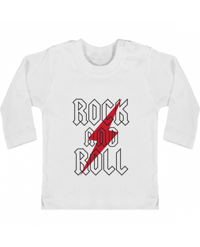 Baby T-shirt with press-studs long sleeve Rock And Roll manches longues du designer Freeyourshirt.com