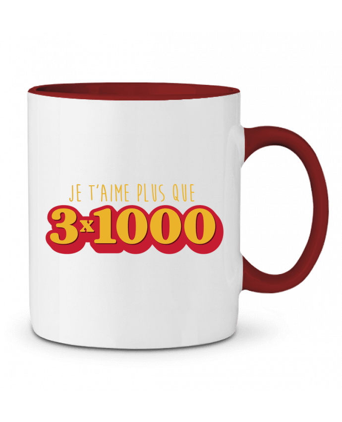 Mug bicolore Je t'aime plus que 3 x 1000 - Avengers tunetoo