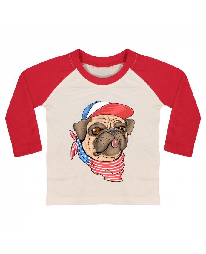 Camiseta Bebé Béisbol Manga Larga pets american style por Bsaif