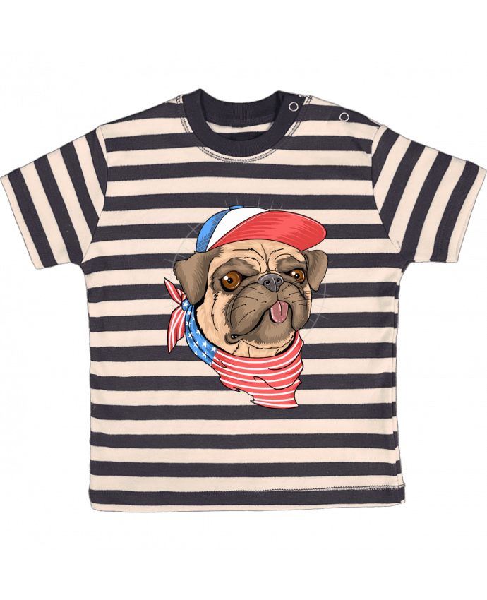 T-shirt baby with stripes pets american style by Bsaif