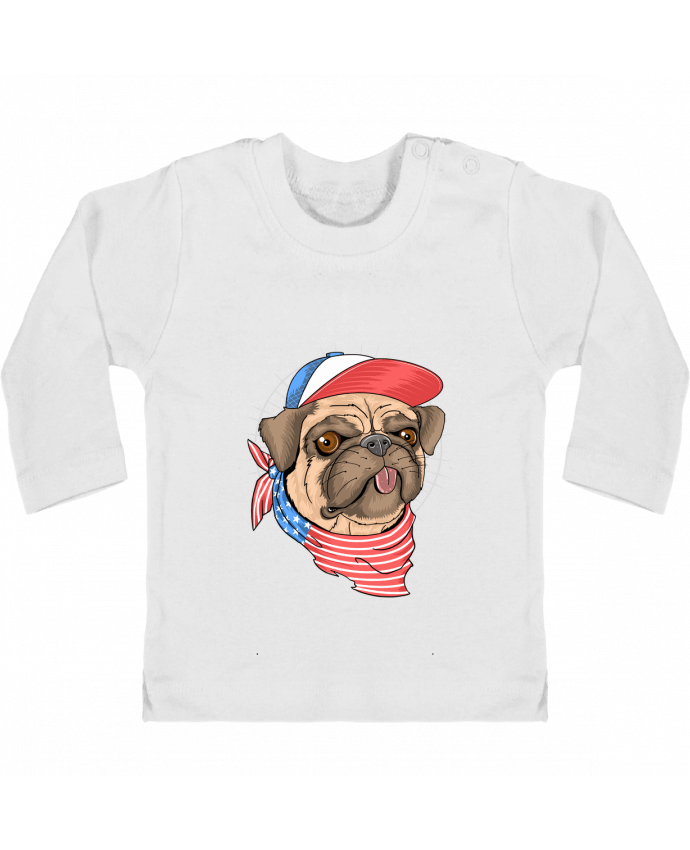 Baby T-shirt with press-studs long sleeve pets american style manches longues du designer Bsaif
