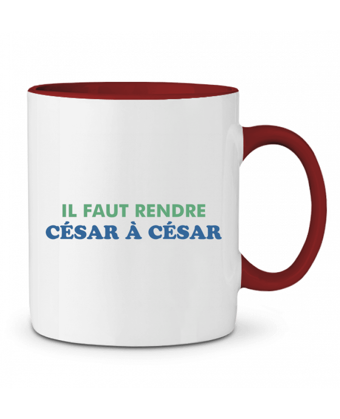 Mug bicolore Il faut rendre César à César tunetoo