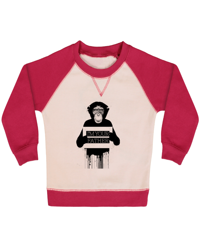 Sweatshirt Baby crew-neck sleeves contrast raglan I'm your father II by Balàzs Solti