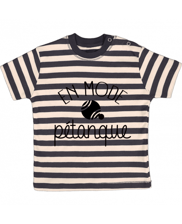 T-shirt baby with stripes En mode pétanque by Freeyourshirt.com