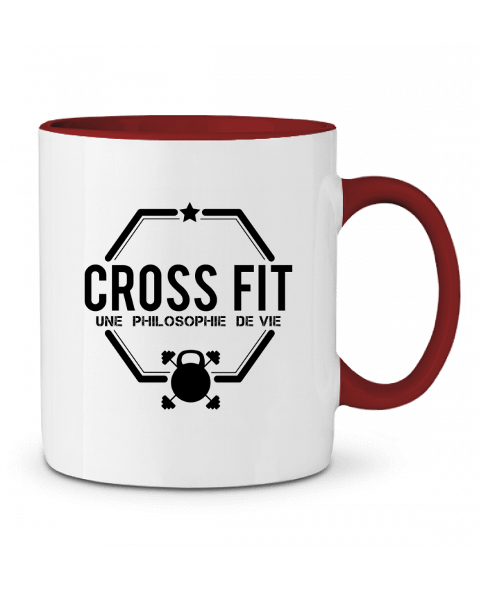 Mug bicolore Crossfit une philosophie de vie tunetoo