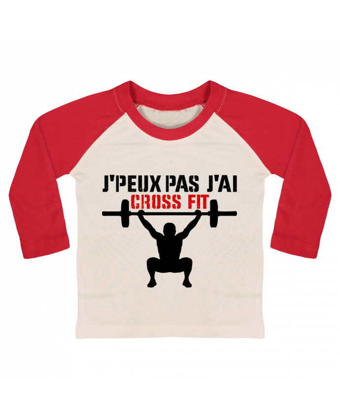 T-shirt baby Baseball long sleeve J'peux pas j'ai Crossfit by tunetoo