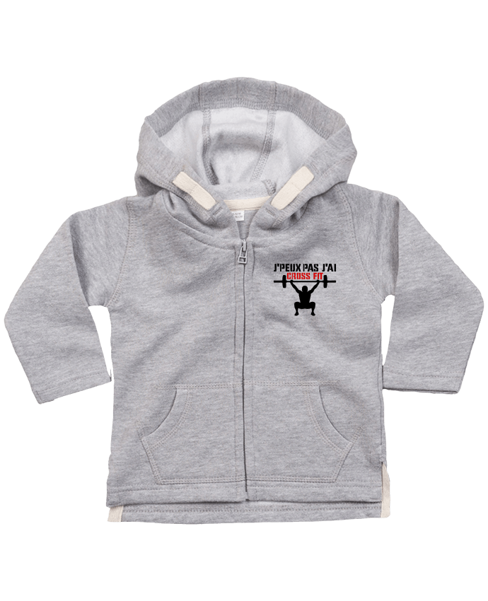 Hoddie with zip for baby J'peux pas j'ai Crossfit by tunetoo