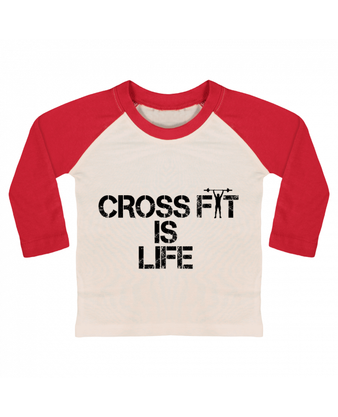 T-shirt baby Baseball long sleeve Crossfit is life by tunetoo