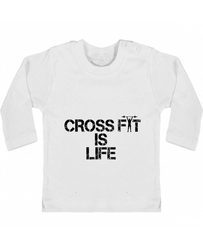Baby T-shirt with press-studs long sleeve Crossfit is life manches longues du designer tunetoo
