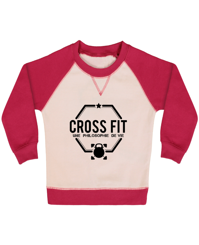 Sweatshirt Baby crew-neck sleeves contrast raglan Crossfit une philosophie de vie by tunetoo