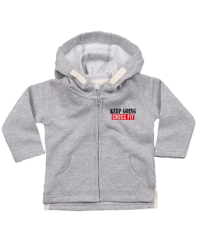 Hoddie with zip for baby Keep going ! Crossfit by tunetoo