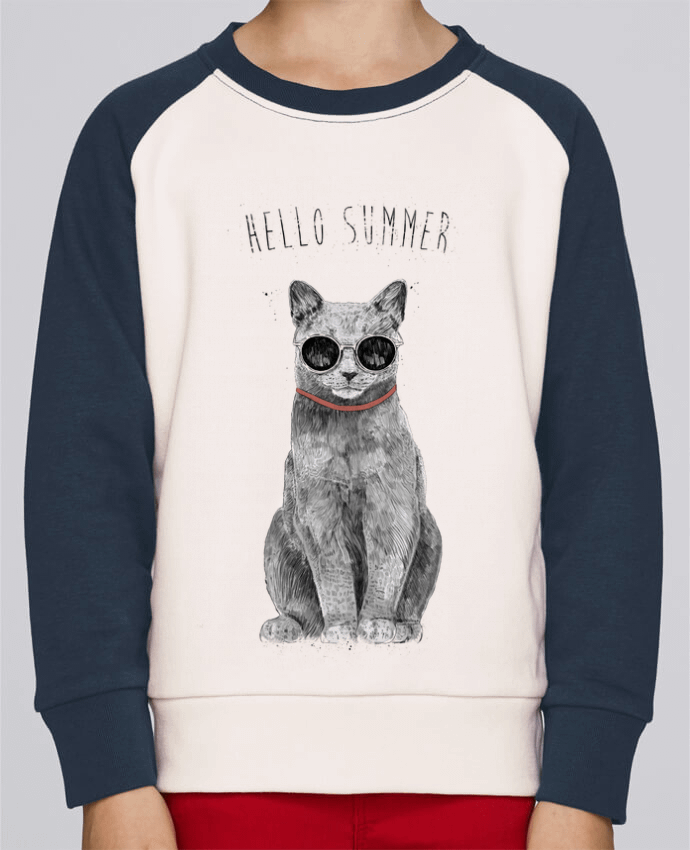 Sweatshirt Kids Round Neck Stanley Mini Contrast Hello Summer by Balàzs Solti