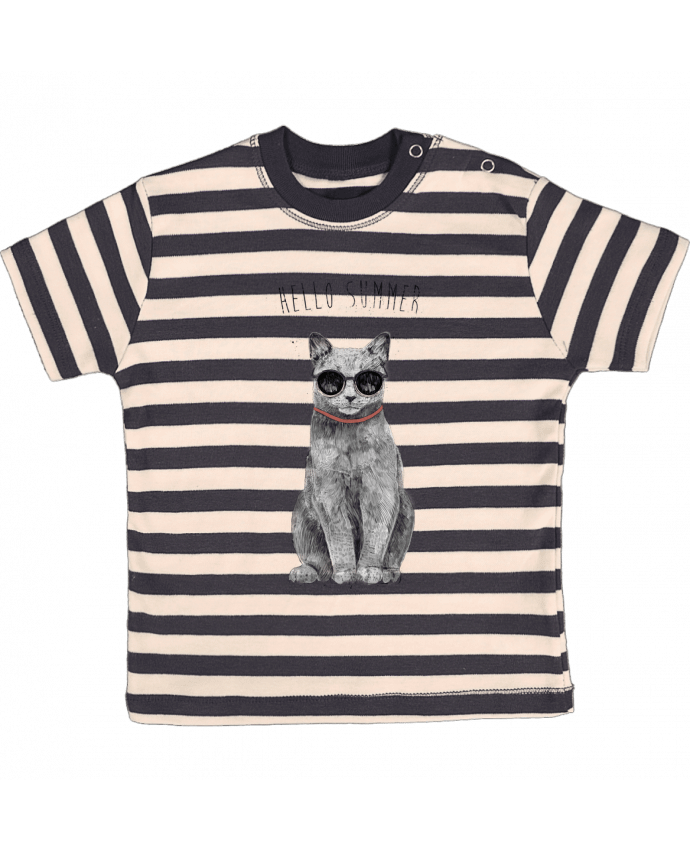 Tee-shirt bébé à rayures Hello Summer par Balàzs Solti