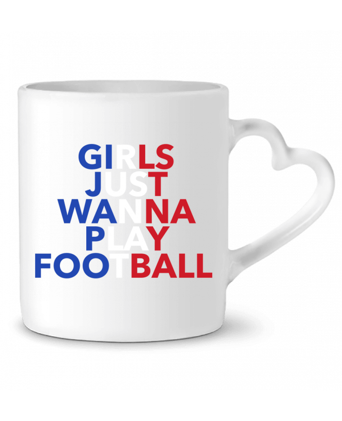 Mug coeur Girls just wanna play football par tunetoo