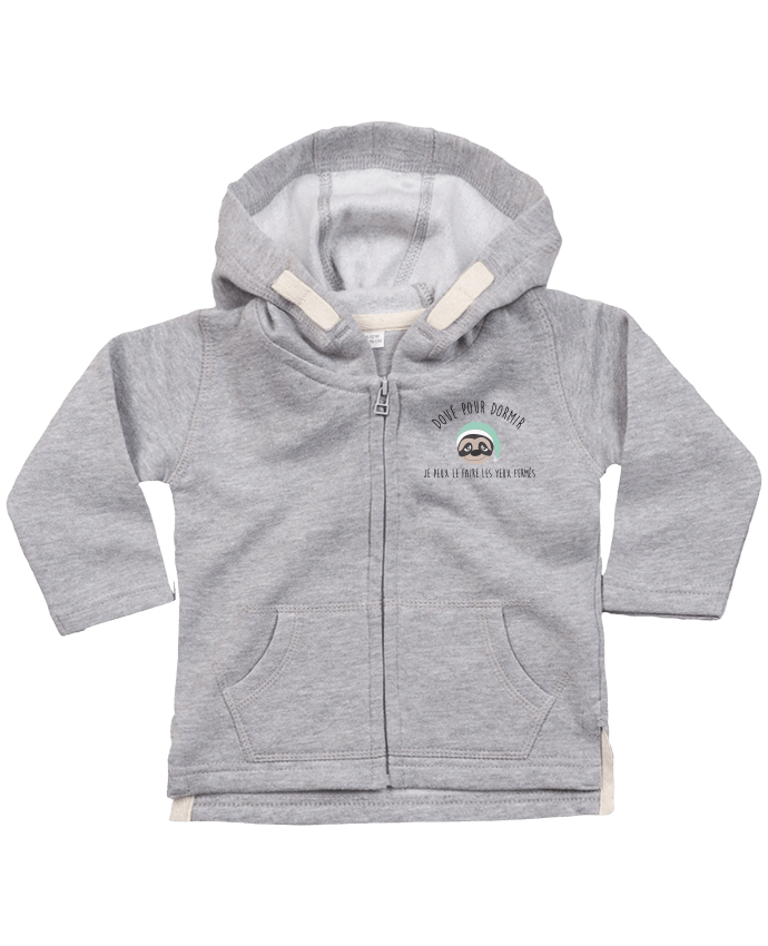 Hoddie with zip for baby Doué pour dormir by jorrie