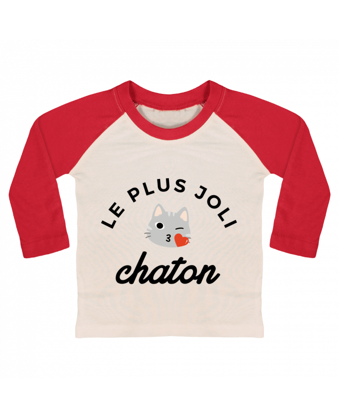 T-shirt baby Baseball long sleeve Le plus joli chaton by Nana