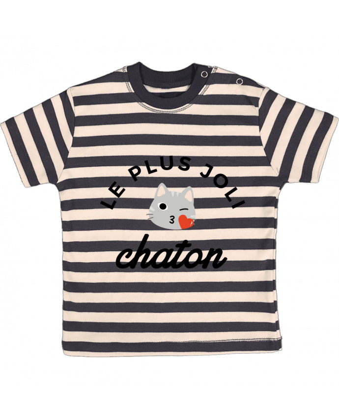 T-shirt baby with stripes Le plus joli chaton by Nana