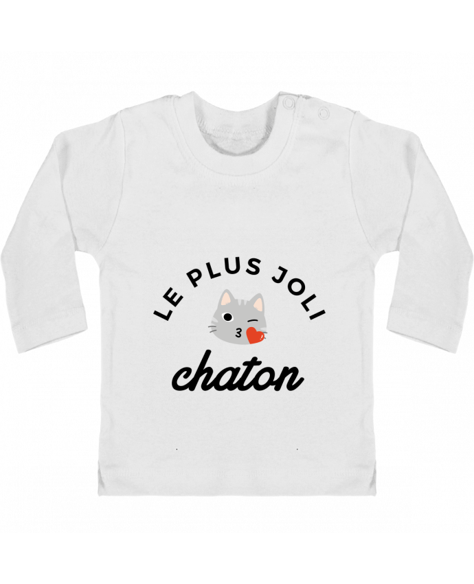 Baby T-shirt with press-studs long sleeve Le plus joli chaton manches longues du designer Nana