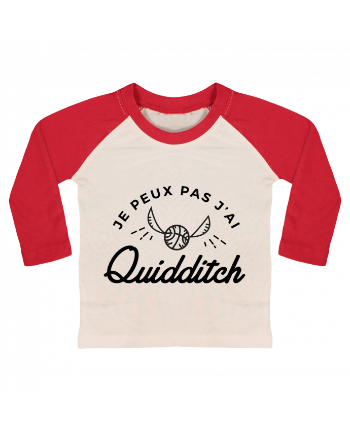 T-shirt baby Baseball long sleeve Je peux pas j'ai Quidditch by Nana