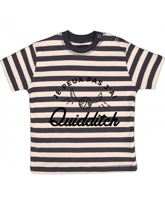 T-shirt baby with stripes Je peux pas j'ai Quidditch by Nana