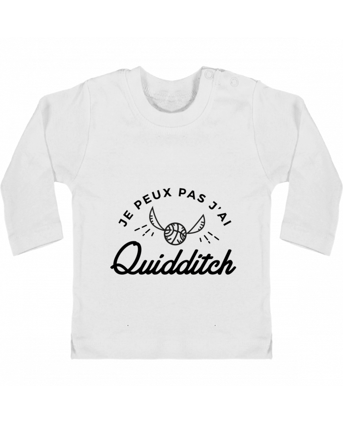 Camiseta Bebé Manga Larga con Botones  Je peux pas j'ai Quidditch manches longues du designer Nana
